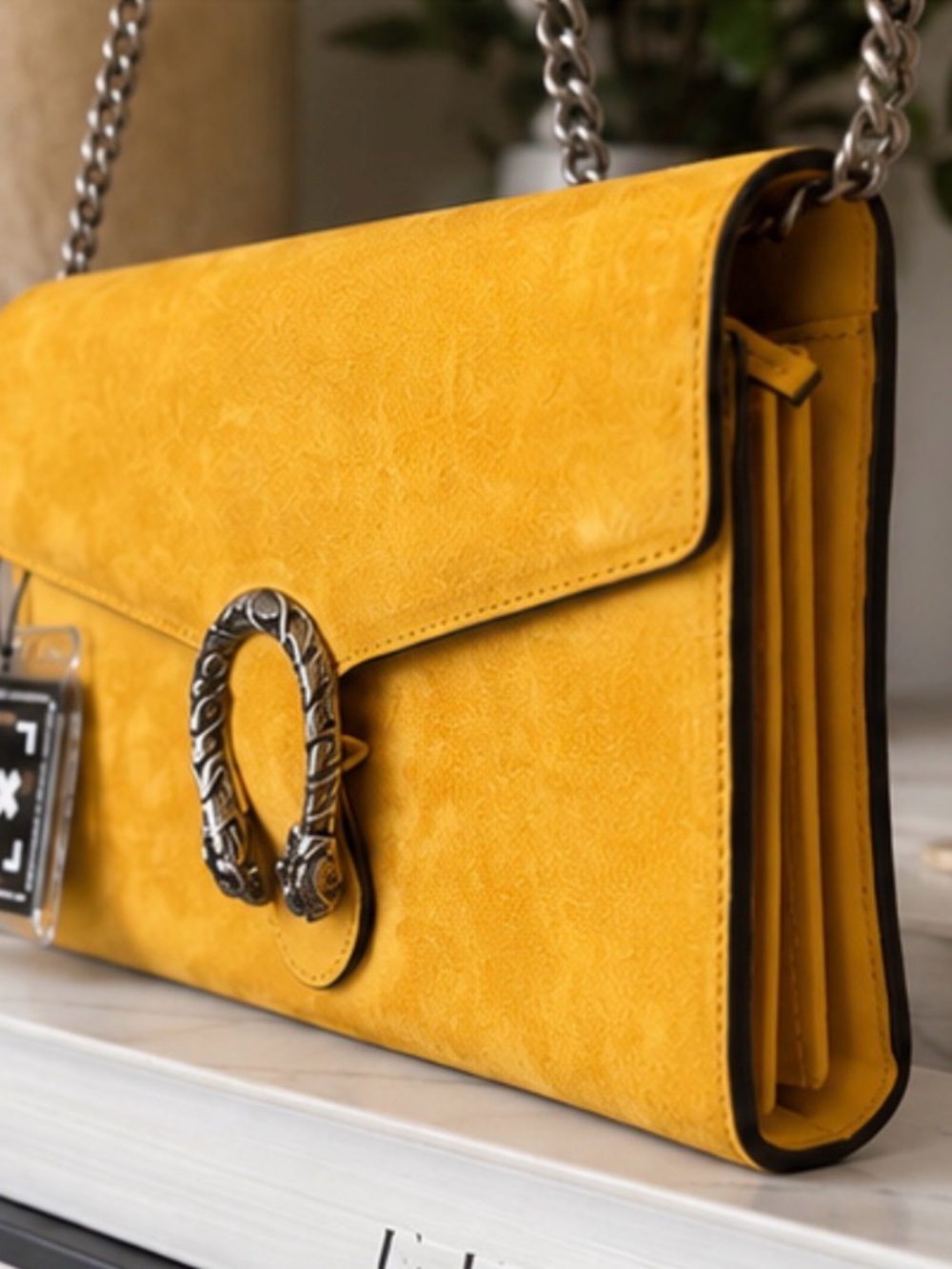 Gucci Dionysus Suede Wallet On Chain WOC in Rare Mustard Yellow COA INCLUDED 💛 - Picture 6 of 10
